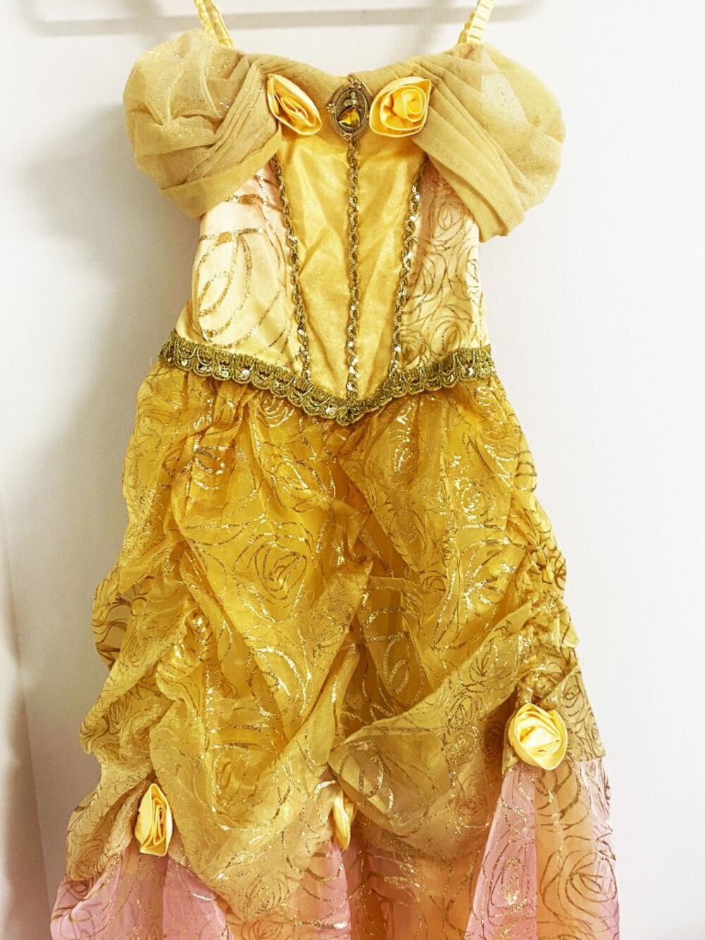 DISNEY STORE GIRLS BELLE PRINCESS COSTUME DRESS GOWN - Picture 2 of 3